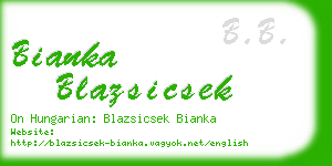 bianka blazsicsek business card